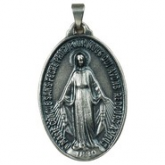 Medalha de Nossa Senhora Graças - Prata Velha - 4cm